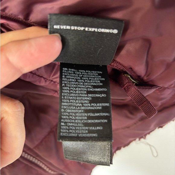 The North Face Girl’s Maroon Mossbud Swirl Insulated Reversible Jacket M 10/12 - Picture 9 of 16